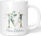 JUNIWORDS Tasse, Maria-Barbara, Name Anfangsbuchstabe Initial Alphabet Floral Buchstabe M Monogramm Motiv, Weiß (5464538)