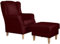 58 aufm Kessel Ohrensessel Karlen Bezug Flachgewebe Buche Natur/rot 22012