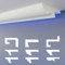 HEXIMO LED-Schattenfugenprofil Stuckleisten, indirekte Beleuchtung XPS-Styropor-Trockenbau-Deckenleisten für Wand-Deckenverkleidung (10,2 Meter HLED 22)