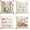 Artoid Mode Bäume Weihnachtskugel Lastkraftwagen LKW Weihnachten Kissenbezüge 4er Set, 45x45cm Winter Zierkissenbezug Couch Wohnzimmer Deko
