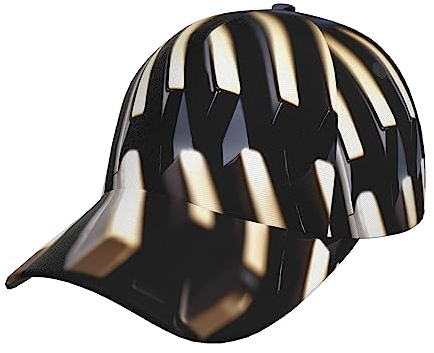 berbo Trendige Unisex Hip Hop Trucker Cap,Leichte und Atmungsaktive Print Baseball Cap Sport Mütze mit UV-Schutz Klavier mit Musiknoten -, Schwarz, Einheitsgr��e
