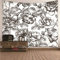 CEVAN Wandteppich Für Kinderzimmer Wanddekoration Dachschräge Rose Wandteppich Landschaft Wandtuch Kinderzimmer Kunst Dekorationen Decke Wandbehang Stoff Schwarz-Weiss 260x240cm