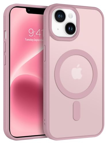 GaoBao iPhone 14 Hülle, Handyhülle iPhone 14 [Kompatibel mit MagSafe] Durchscheinende Matte Magnetische Stoßfeste Anti-Fingerabdruck Schutzhülle, Handyhülle iPhone 14 für iPhone 14 Case, Rosa