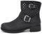 IF Fashion Stivali Stivaletti Biker Motociclista da Donna Traforato Con Fibbie Primaverili Estivi Pelle Sintetica Effetto Jeans GR-6656 Nero N.38