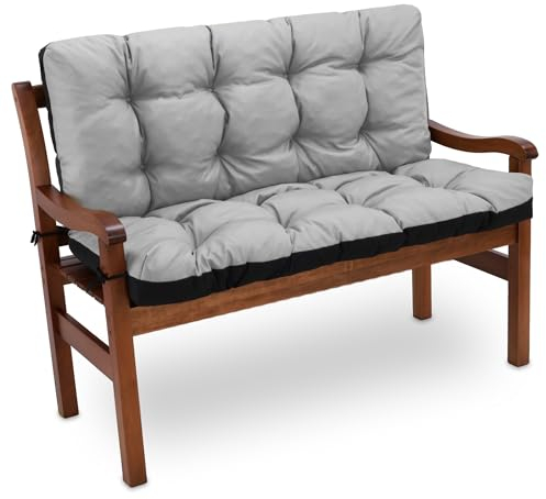 Amazinggirl Bankauflage Sitzkissen Outdoor Hollywoodschaukel Kissen 150 x 100 cm - Sitzpolster Bank Polster für Sitzbank Gartenbank und Paletten Bankkissen Indoor und Outdoorkissen Hellgrau