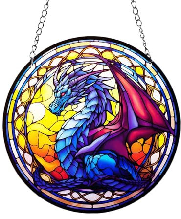 WJXFHTD 1Pcs Acrylic Dragon Window Hanging Creative Dragon Suncatcher Evil Dragon Window Hanging Art Balcony Bedroom Office Window Hanging Indoor Dragon Theme Party Wall Decorations
