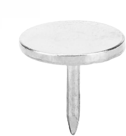 ANKROYU 100 Stück Polsternägel, Polsternägel, runde antike Möbel-Reißnadel, Flachkopf-Polsternägel für Möbel, Sofa-Kopfteile (Silber)