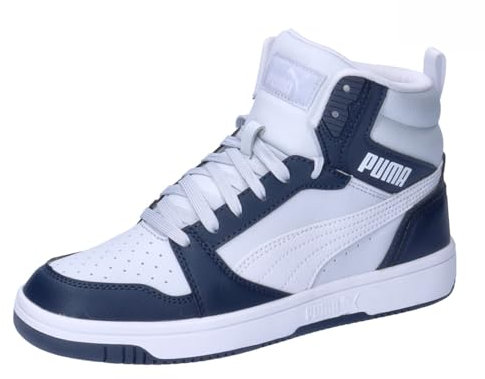 PUMA Kinder Sneaker Rebound V6 Mid Jr 393831 Club Navy-White-Silver Mist 37