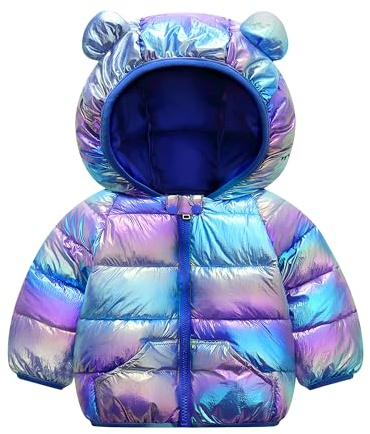 JinBei Jungen Kleinkind Winterjacke Steppjacke Blau Winddicht Kinderjacke mit Kapuze Ultraleicht Kinder Jacket Wintermantel Winter Jacke mit Taschen,GR.92-98, 2-3 Jahre