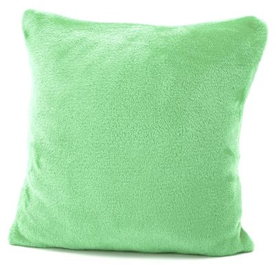 heimtexland ® Flanell Kuschel Kissen Super Soft Dekokissen Plüsch Typ380 Kissenhülle Apfelgruen 40x40 cm