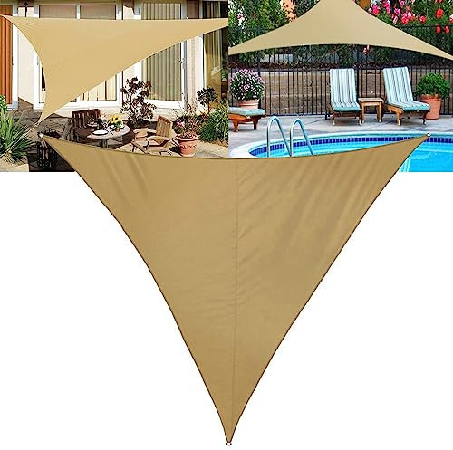 Tenda a vela triangolare impermeabile, 2 x 2 x 2 m, protezione solare ideale per garage, patio, giardino, balcone, resistente ai raggi UV, vela per attività all'aperto