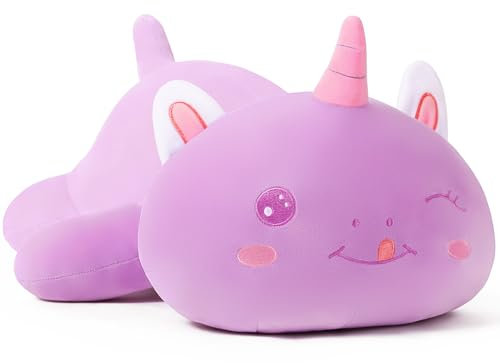 SNOWOLF Nette Einhorn Plüsch Umarmung Kissen Gefüllte Tiere Spielzeug, Kawaii Plüsch Spielzeug Super Soft Cartoon Wurf Kissen für Mädchen für Jungen Brithday Geschenk (30cm, Lavendel)