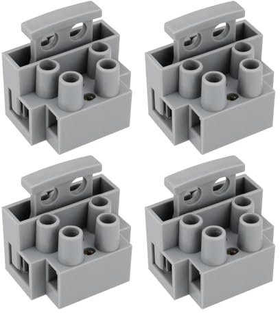Create idea 4 Stück 2 poliger Sicherungsklemmenblock 10 A Sicherungsanschluss für Elektrische Geräte die Stromkreisschutz Und Stromverteilung Erfordern Grau