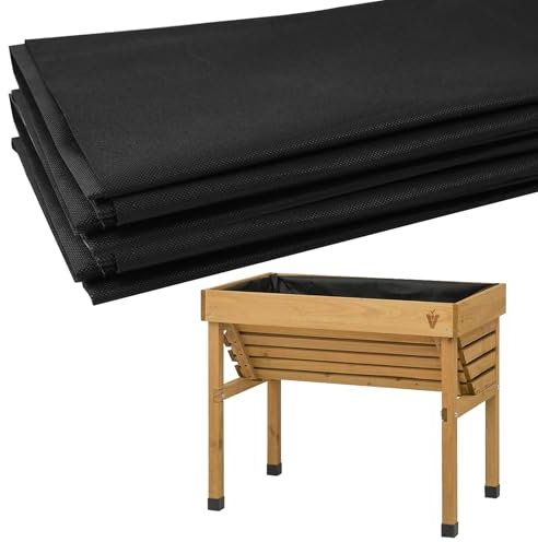 Udewo Doublure en tissu pour grande jardinière surélevée en plein air, sac de culture noir, taille M (160 cm x 210 cm)