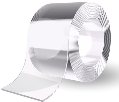 GTKWEX CINTA ADHESIVA IMPERMEABLE TRANSPARENTE 3CM X 10 METROS | CINTA SELLADORA BAÑO, LAVABOS Y FREGADEROS | RESISTENTE PARA MAMPARAS Y BAÑERAS | COPETE ENCIMERA COCINA | AISLANTE TERMICO VENTANAS