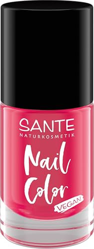 SANTE Naturkosmetik Nail Color 02 Pinktastic, Veganer Nagellack, 15-Free, 80% natürliche Inhaltsstoffe, Schnelltrocknend, Langanhaltend, Glänzendes Finish, 8ml