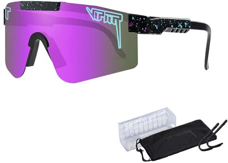 KOUGMCR P-V Polarisierte Sport-Sonnenbrille für Herren und Damen, Fahrradbrille, Sport-Sonnenbrille, UV400-Schutz, Fahrrad-Sonnenbrille (C04)