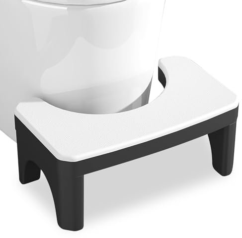 YHNDECO Tabouret de toilette, multifonction, pliable, pour la maison, pratique et compact, stable, permet une position accroupie anti-obstruction (blanc)