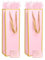 2 Pack Bottle Gift Bags with Tissue Paper and Cards, Pink Wine Bags with Handle for Christmas, Wedding, Birthday
