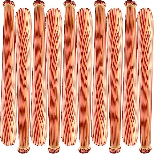 Mazza da baseball gonfiabile in legno, gonfiabile, per carnevale, piscina, estate, spiaggia, compleanno, baseball, feste, bomboniere, 20 pezzi, 80 cm