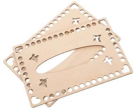 Angoily 2 Stück Geflochtene Tasche Basis Häkeln Gehäkelte Handtaschenbasis Basis Aus Korbgeflecht Taschenboden DIY Gehäkelte Korbbasen Webkorb Untere Basis Beige Holz