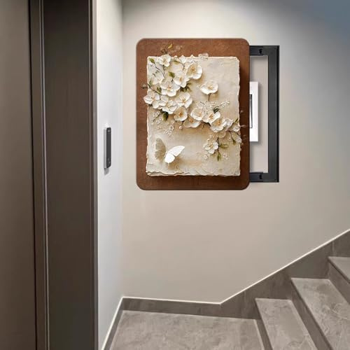 Stromkasten Verkleidung Abdeckung für Den Sicherungskasten im Eingangsbereich, Moderne High-End-Abdeckung für Elektrische Schalttafeln, Dekorative Wandkunst(F,45 x 65 cm (17.7 x 25.6 in))
