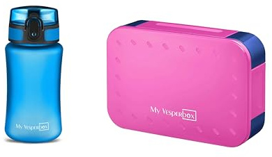 My Vesperbox - Mini Lite Set – Bento Box & Trinkflasche 350ml – Lunchbox mit variablen Fächern – Brotdose für Kinder – auslaufsicher, BPA-frei – ideal für Schule & Kindergarten