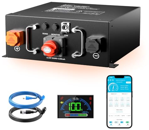 Mjbsan 12V 320Ah Sous-siège Autochauffage LiFePO4 Batterie,4096Wh Energie avec eingebautem 250A BMS,Protection contre les basses températures,12000 Zyklen und 10-Jahres Lebensdauer,für Wohnwagen,Solar