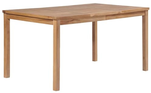 Mandloder Gartentisch 150x90x77 cm Massivholz Teakholz, wasserfest, für Garten Terrasse Küche, Robustes Outdoor Möbelstück
