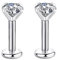 Candyfancy 16g 6mm 2/3/4mm Cubic Zirconia Gem Ear Cartilage Tragus Helix Studs Earrings Lip Labret Piercing