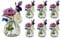 casavetro 6 Stück Kleine Vase Blumen Tisch-Vase Dekoration Hochzeit Party Deko Set Flasche Glas klar (6 Stück Kürbis o.k.)