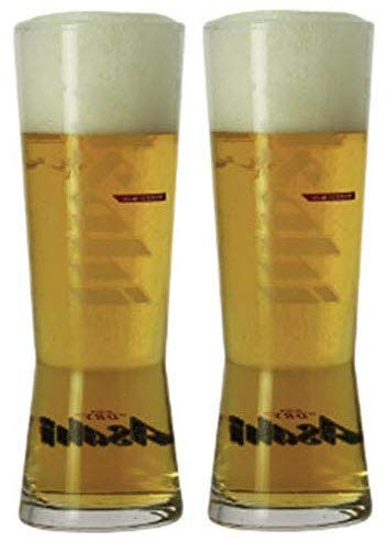 2 x Asahi Super Dry Pint Glasses Toughened and Nucleated