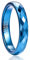 NUNCAD Blauer Ring für Herren/Damen Schmal Ringe Schlichter Verlobungsringe Wolfram Ehering Freundschaftsring Größe 68.5 (21.8)