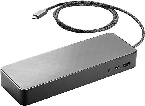 HP 1MK33AA#ABA USB-C Universal Docking Station for Chromebook 14 G4, EliteBook 1040 G4, ZBook Studio G3 Mobile WorkStation & More, Black (Renewed)