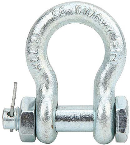 Manille d'Ancrage G2130 2T 3.25T 4.75T 6.5T Manille d'Ancrage en Acier Allié Résistant Type d'Arc en Acier avec Pièces De Machine De Levage De Navire à Écrou(3.25T(1pcs))