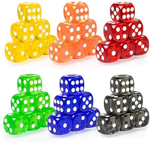 PhoneNatic - 6 x 6 Spielwürfel für Brett - Rollen und Tabletopspiele in 6, Würfel Bundle