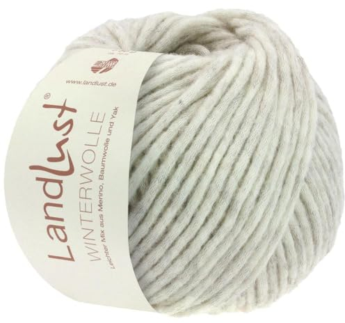 LANA GROSSA Landlust Winterwolle | Soffilo mit Yakfasern | Handstrickgarn aus 50% Schurwolle (Merino), 35% Baumwolle & 15% Yak | 50g Wolle zum Stricken & Häkeln | 70m Garn FB10
