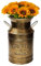 Fovasen Grand Pot à Lait galvanisé doré Antique de Style campagnard Vintage pour la Maison, Le Bureau, la décoration de Mariage, 21,6 cm