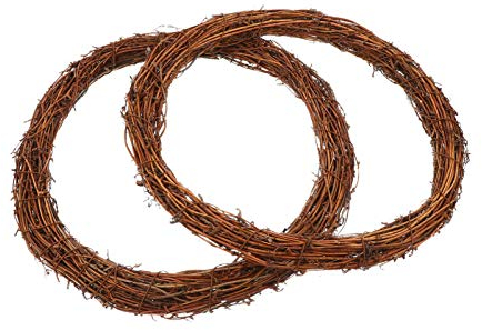 2 Stücke Weihnachtskranz Weidenkranz 30cm Rebenkranz Naturkranz Wandkranz Türkranz Rohling Adventskranz DIY Rattan Kranz für Weihnachten Dekoration Hochzeit Landhaus Deko