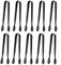10er Pack kleine Eiszange Zuckerzange, Edelstahl Mini Servier Vorspeisen Zange für Party Kaffee Tee Wein Bar Küche (Black)