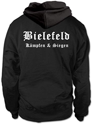 shirtloge - Bielefeld - Kämpfen & Siegen - Fussball Fan Kapuzenpullover Hoodie - Größe XL