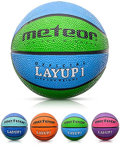 meteor Layup Kinder Mini Basketball ideal auf die Jugend Kinderhände - von 4-8 Jährigen abgestimmt idealer Basketball für Ausbildung weicher Basketball mit griffiger Oberfläche