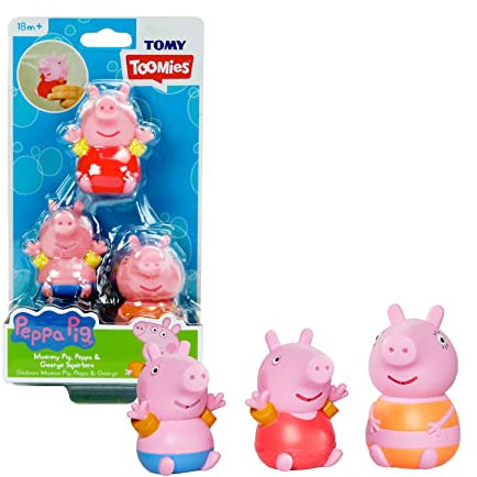 Toomies de Bizak, Peppa Wutz Familie, Badespielzeug, Wassersprüher, enthält die ganze Familie Peppa Wutz