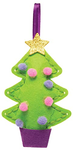 Baker Ross FE913 Weihnachtsbaum Nähset für Kinder - 3er Pack, Bastelset zum Nähen für Kinder, Weihnachtsbastelsets, Bastelideen für Weihnachten, Weihnachtsgeschenke für Kinder