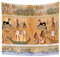 YONGFOTO 150x130cm Alt Ägypten Wandteppich, Ägyptische Götter Pharaonen Wandteppiche Schwarze Farbe Hund Vögel Boot Hieroglyphische Schnitzereien Mythologie Wandteppich für Wohnzimmer Wohnheim Dekor
