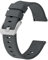 BISONSTRAP Silikon Uhrenarmband, Leichtgewicht Uhrenarmbänder mit Schnellverschluss, 20mm, Grau mit Silberner Schnalle