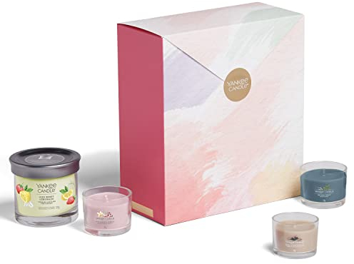 Yankee Candle Set regalo, 3 candele votive piene profumate e 1 candela in bicchiere in confezione regalo, Collezione Art in The Park