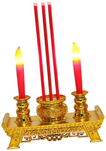 OSALADI Buddhismus Altar Gefälschte Stick Traditionelles Zubehör Chinesisch Batterie Elektronische Elektrische Kerze Brenner Lampe Kerzenhalter LED Schüssel Buddhistische