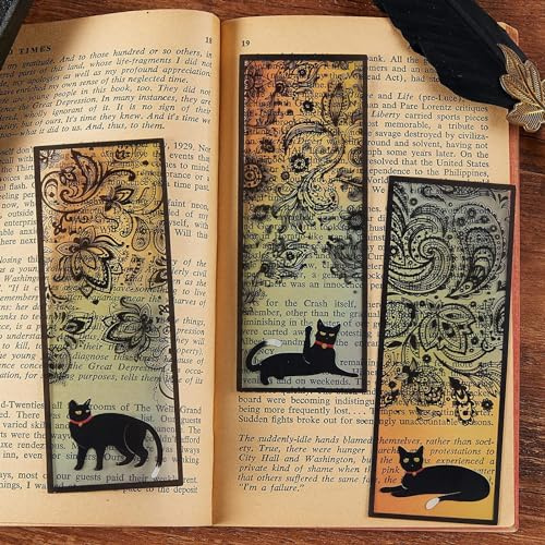 DEARART Lucky Cats Lesezeichen mit drei Bildern (6 Stück), Lesezeichen, Seitenmarkierungen, Lesezeichen, niedliche Lesezeichen für Frauen, Lehrer, Geschenk, 3er-Set