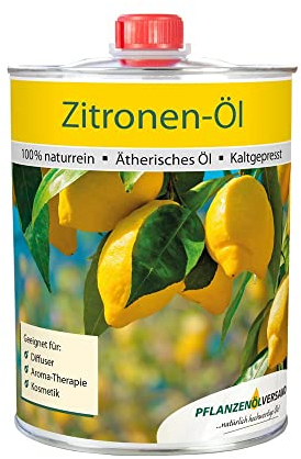 Zitronenöl 1.000 ml | Duftöl für Diffuser | 100% naturreines ätherisches Öl | Raumduft